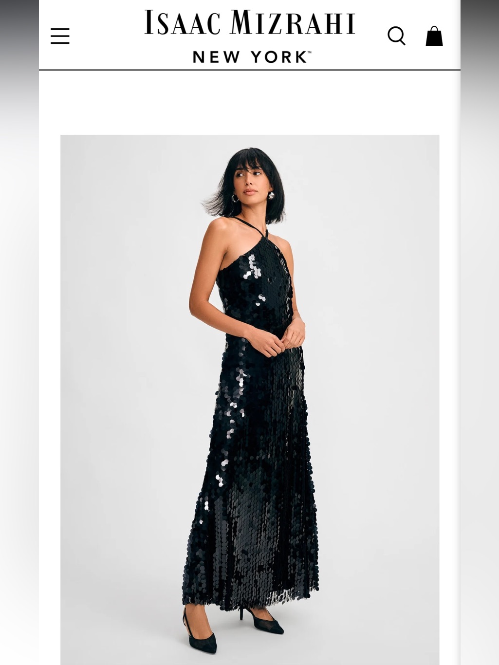 Isaac Mizrahi Paillette Halter Maxi Dress Wedding Guest Dress